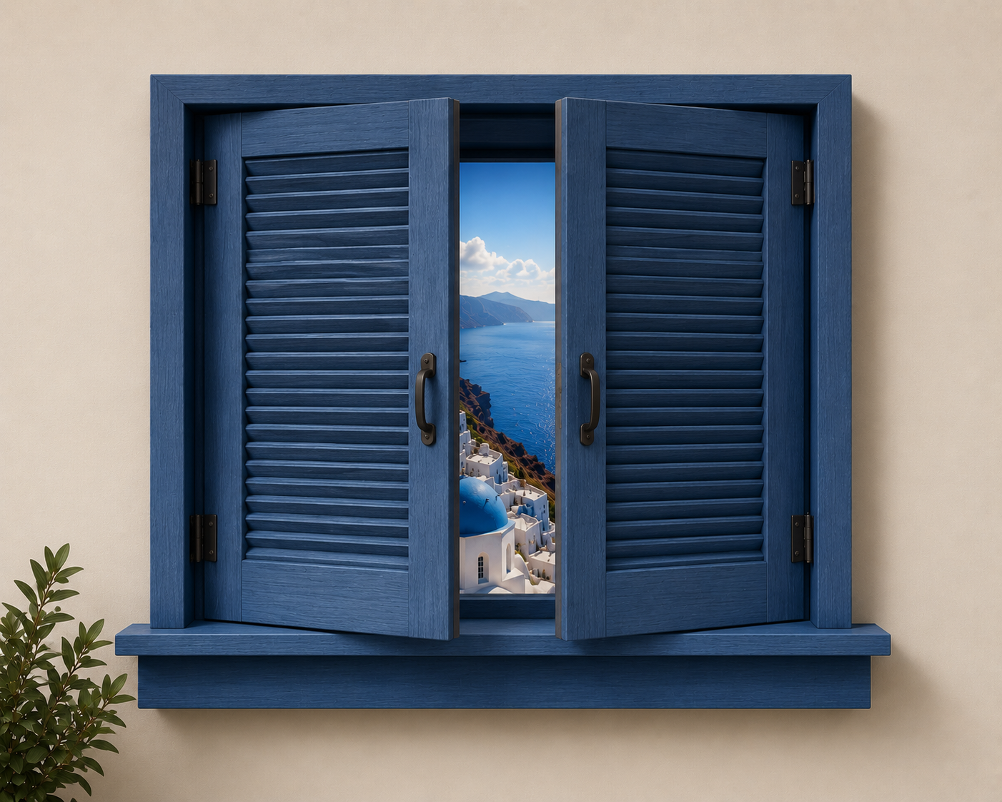 Santorini window mid-open