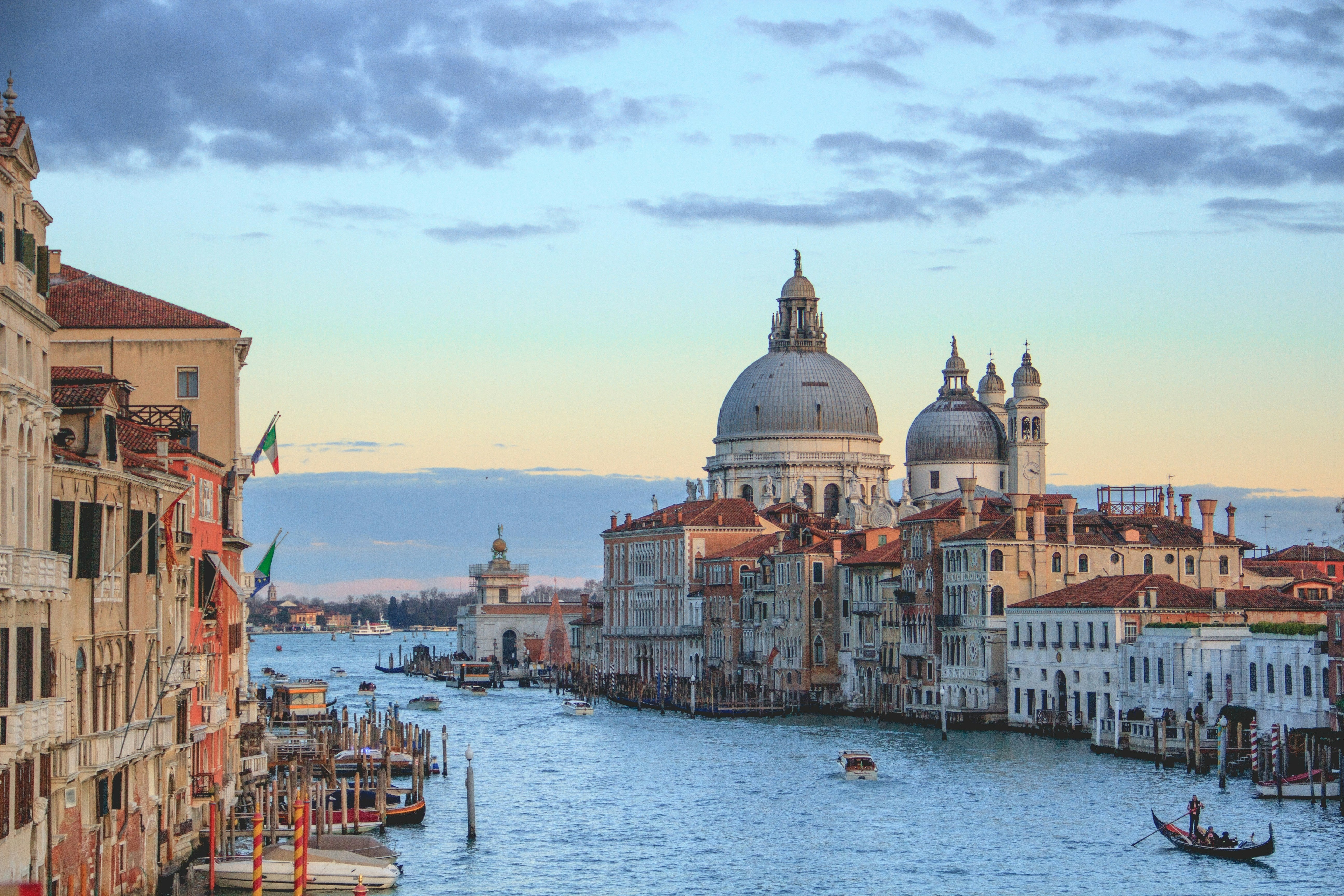 Venice canal at sunset